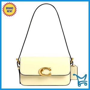 Leather Shoulder Bag with Detachable Strap, Minimalist Design, Multiple Pockets